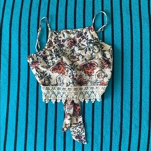 Abercrombie & Fitch open tie back floral cami XS